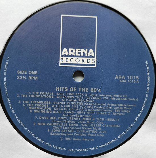 Smash Hits Of The 60's (1987) LP = als nieuw
