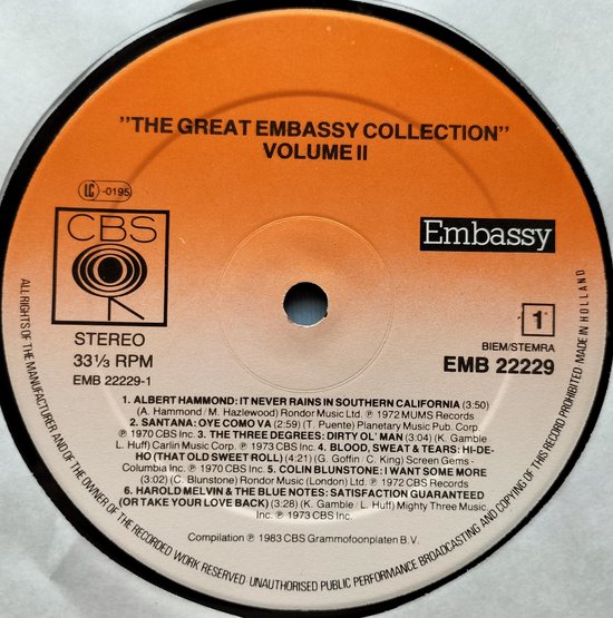 24 Golden Hits - 'The Great Embassy Collection' Vol.2 (1983) 2XLP zijn als nieuw