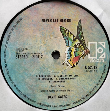 David Gates - Never Let Her Go (1975) LP = als nieuw