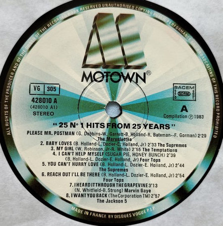 25 N°1 Hits From 25 Years (1983) 2X LP = in Nieuwstaat