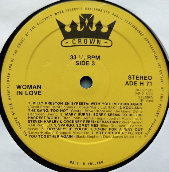Woman In Love 2XLP
