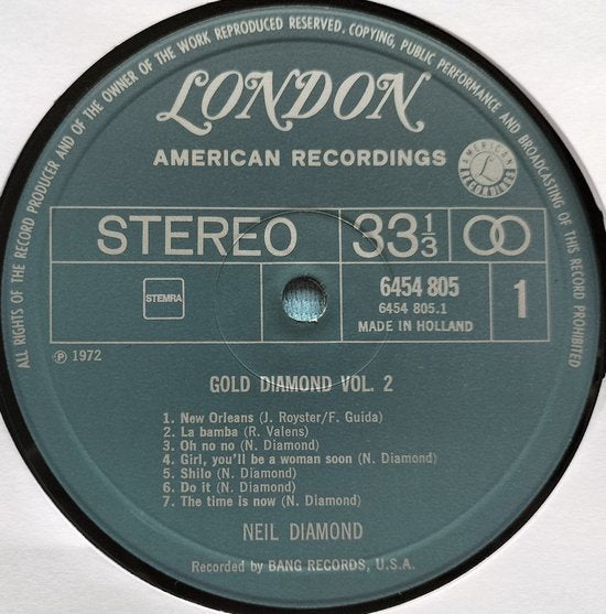 Neil Diamond – Gold Diamond Volume 2 (1972) LP = in Nieuwstaat