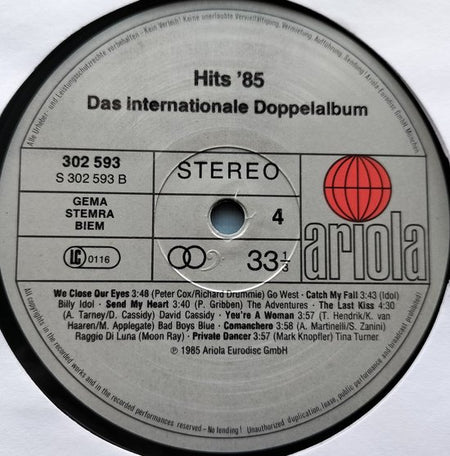Hits 85 • Das Internationale Doppelalbum (1985) 2XLP zijn als nieuw