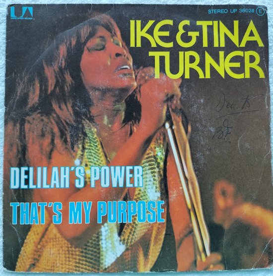 Ike & Tina Turner ‎– Delila's Power (1975) Vinyl, 7", 45 RPM, Stereo.