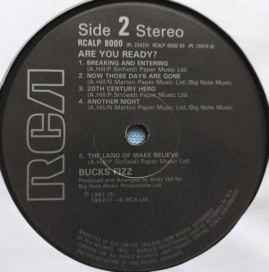 Bucks Fizz – Are You Ready? (1982) LP