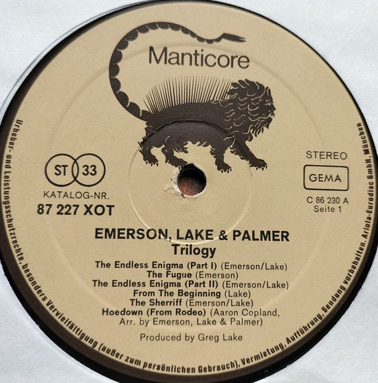 Emerson Lake & Palmer – Trilogy (1973) LP=als nieuw