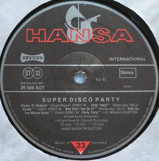 Super Disco Party (1978) LP = in Nieuwstaat