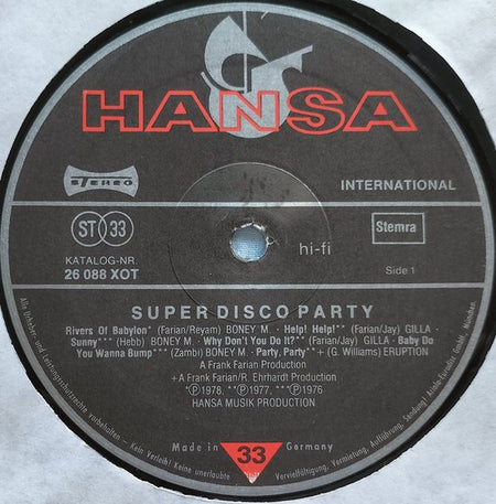 Super Disco Party (1978) LP = in Nieuwstaat