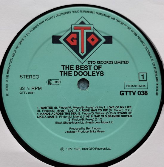 The Dooleys – The Best Of The Dooleys (1979) LP = in Nieuwstaat