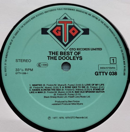The Dooleys – The Best Of The Dooleys (1979) LP = in Nieuwstaat
