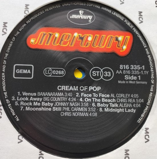 Various – Cream Of Pop ( 1986) LP= als nieuw Internationale single hits