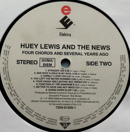 Huey Lewis and the News - Four Chords & Several Years Ago (1994) LP