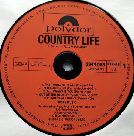 Roxy Music - Country Life (1974) LP = als nieuw