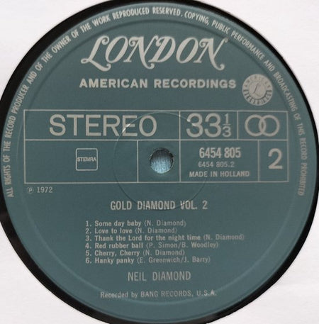 Neil Diamond – Gold Diamond Volume 2 (1972) LP = in Nieuwstaat