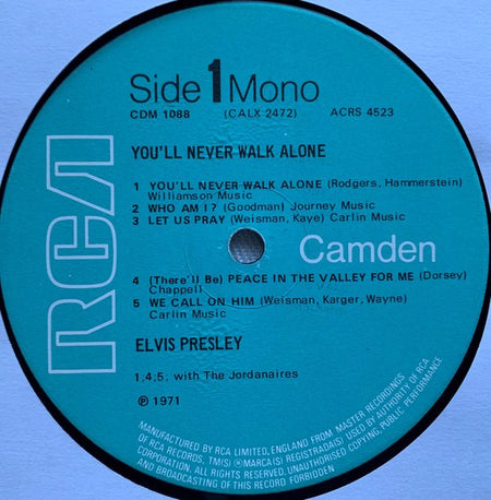 Elvis Presley – You'll Never Walk Alone 1971 LP