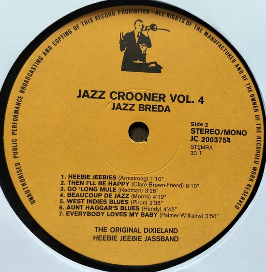 Victoria Band, Heebie Jeebie Jassband – The Original Dixieland / Breda Jazz (Jazz Crooner Volume 4) LP
