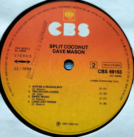 Dave Mason - Split Coconut (1975) LP
