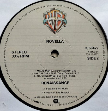 Renaissance - Novella (1977) LP = als nieuw