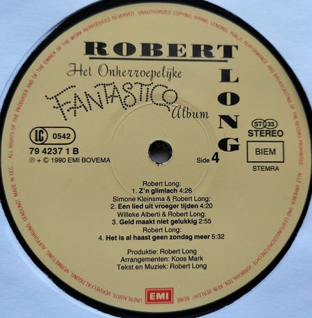 Robert Long – Het Onherroepelijke Fantastico Album LP (collect item)