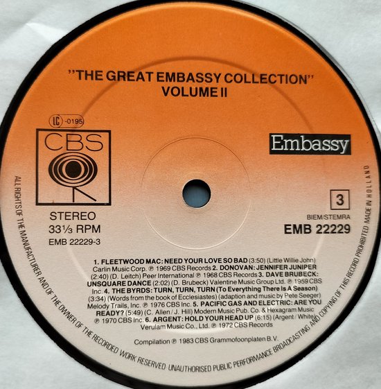 24 Golden Hits - 'The Great Embassy Collection' Vol.2 (1983) 2XLP zijn als nieuw