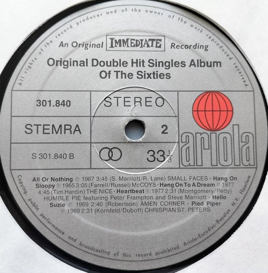 Original Double Hit Singles Album Of The Sixties ( 2 LP)