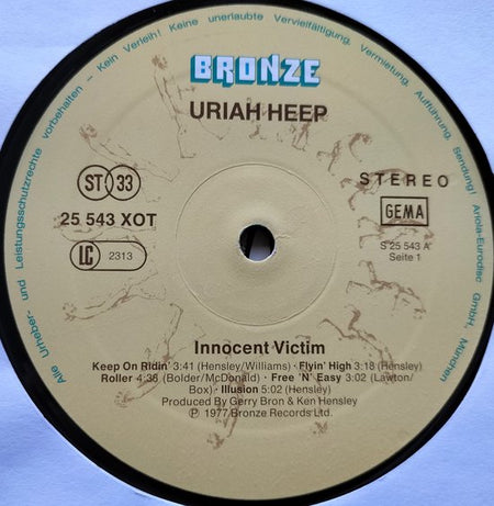 Uriah Heep - Innocent Victim (1977) LP = als nieuw