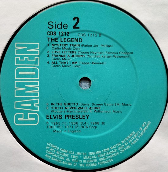 Elvis ‎– The Legend (1983) LP = als nieuw