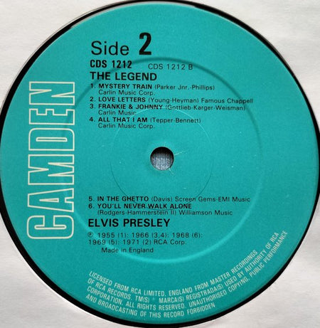 Elvis ‎– The Legend (1983) LP = als nieuw