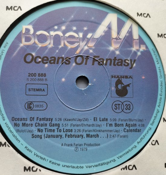 Boney M. - Oceans of Fantasy (1979) LP = als nieuw