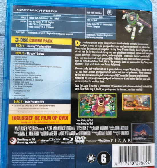 TOY STORY 3 Blu-ray + DVD (2010) Nederlands gesproken.