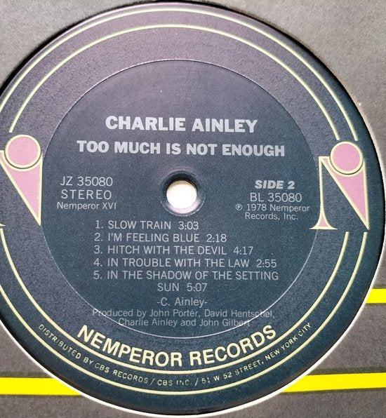 Charlie Ainley – Too Much Is Not Enough (1978) LP