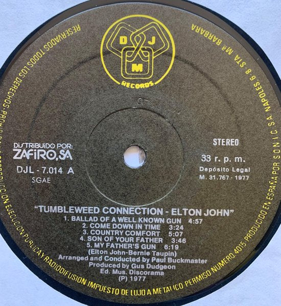ELTON JOHN TUMBLEWEED CONNECTION 1977 LP IS IN NIEUWSTAAT Hoes zie Foto's