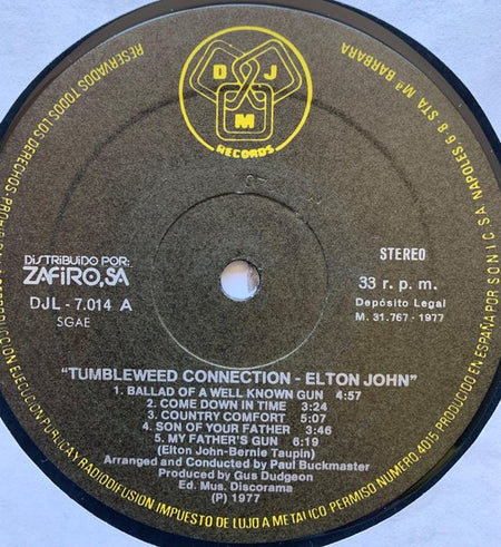 ELTON JOHN TUMBLEWEED CONNECTION 1977 LP IS IN NIEUWSTAAT Hoes zie Foto's
