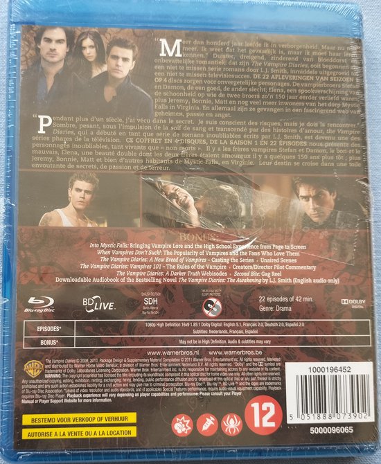 The Vampire Diaries Seizoen 1 (4-Blu-ray 2010) NL Sub. = SEALED
