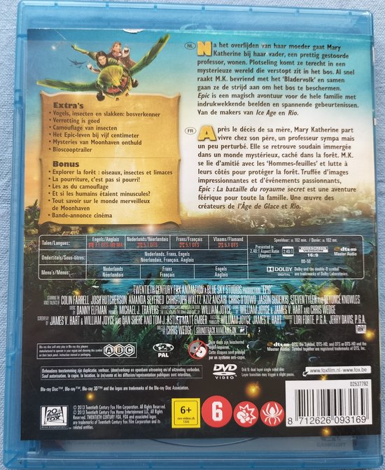 EPIC Blu-ray & DVD 2013 Nederlands gesproken.