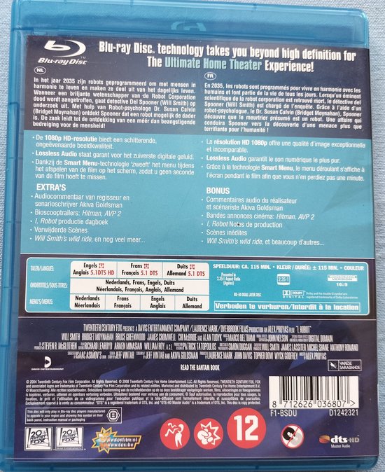 I, Robot (Blu-ray) 2004 Nl. Sub.